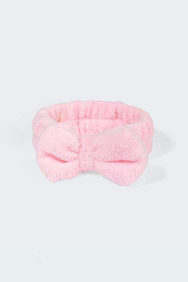 Edikted Get Unready Fluffy Bow Headband Pink