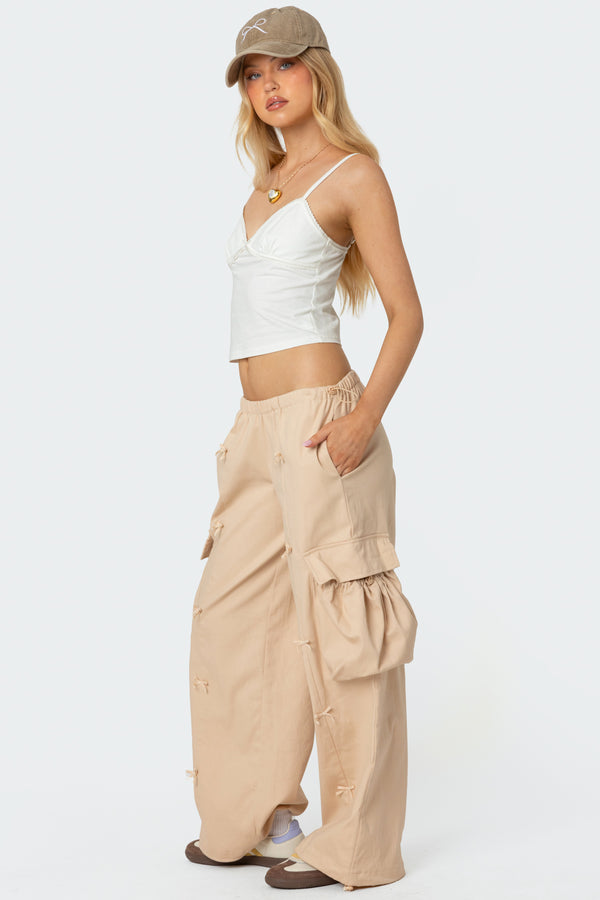 Edikted Gila Lace Trim Tank Top White