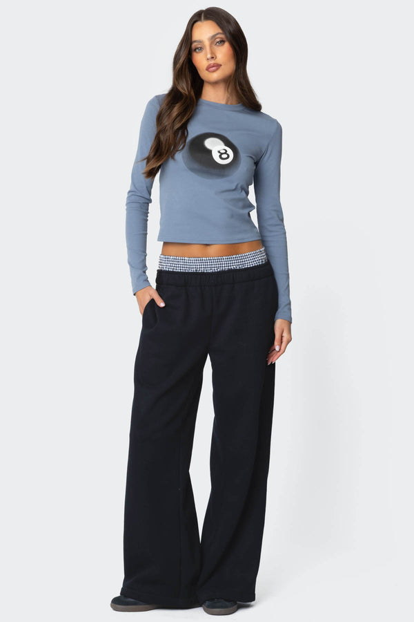 Edikted Gingham Boxer Detail Sweatpants Black