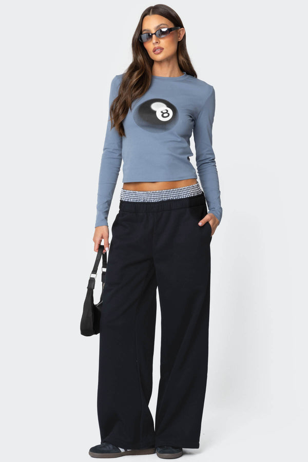 edikted Gingham Boxer Detail Sweatpants black