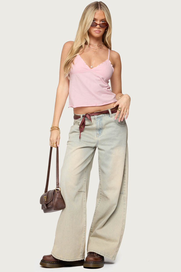 Edikted Glendon Babydoll Top Light Pink