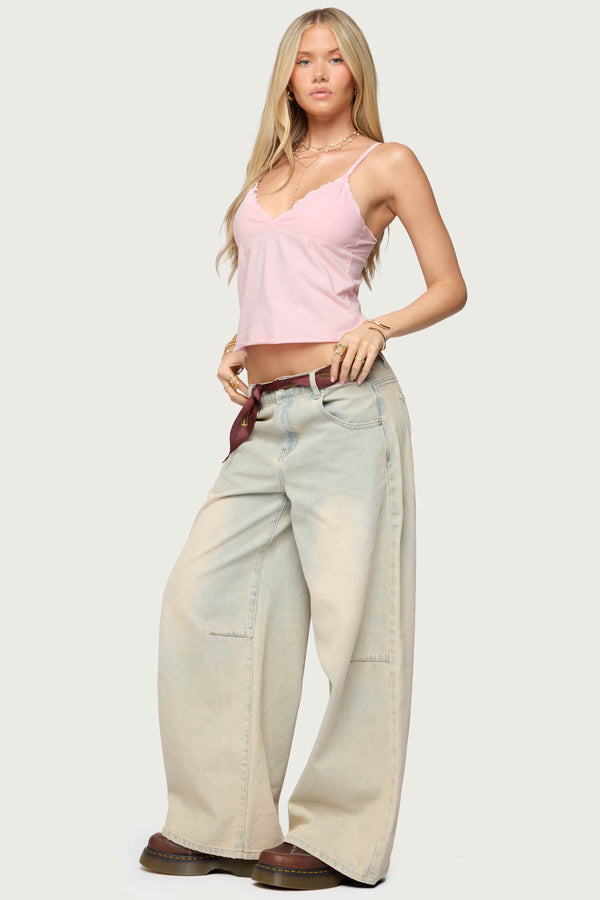 Edikted Glendon Babydoll Top Light Pink