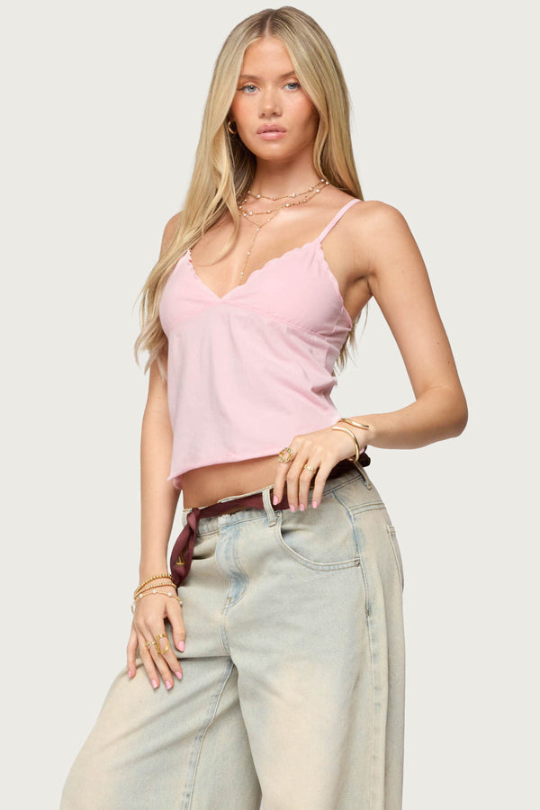 Edikted Glendon Babydoll Top Light Pink