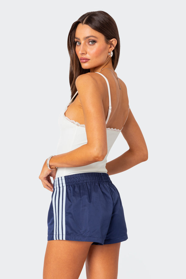 Edikted Gloria Ribbed Bodysuit White