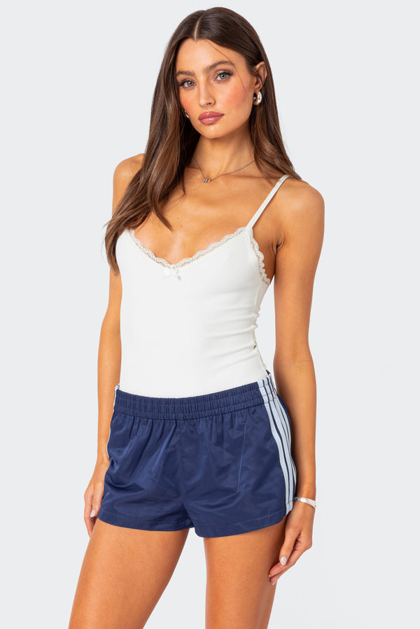 edikted Gloria Ribbed Bodysuit white