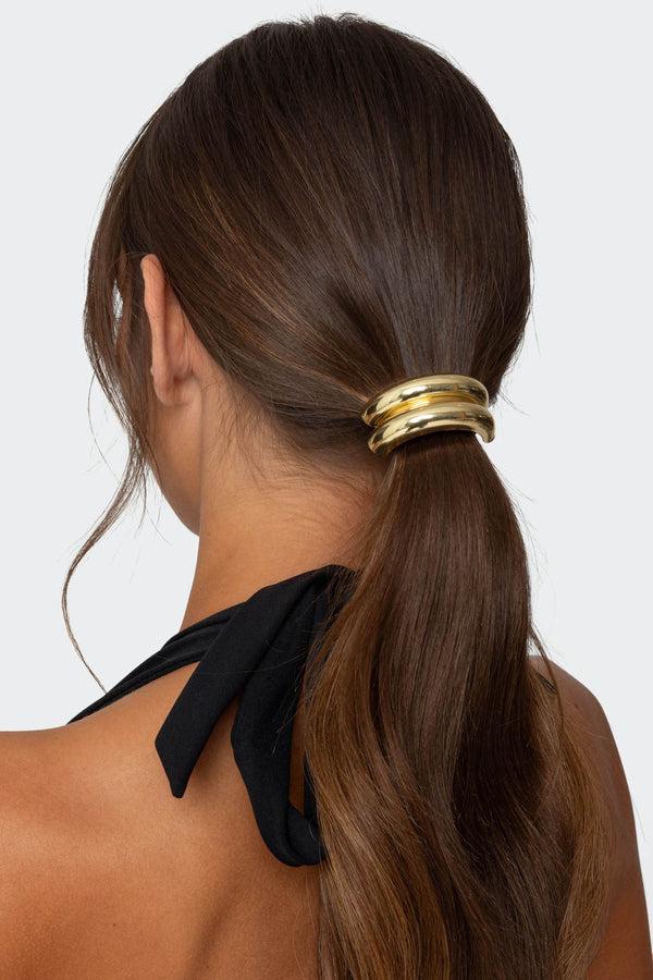 edikted Gold Cuff Hair Tie gold