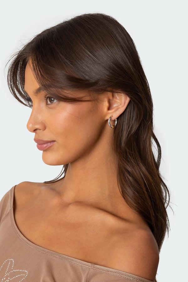 Edikted Golden Heart Hoop Earrings Mix