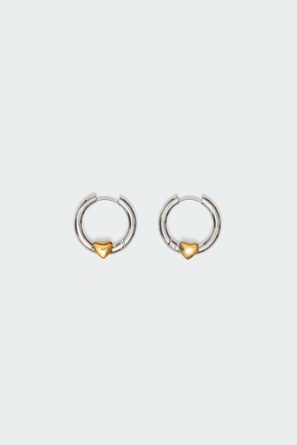 edikted Golden Heart Hoop Earrings mix