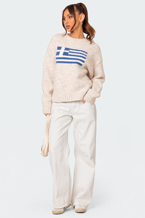 Edikted Greece Oversized Chunky Knit Sweater Stone