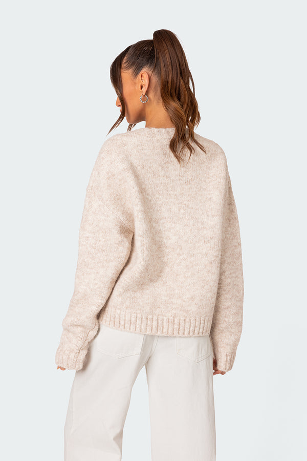 Edikted Greece Oversized Chunky Knit Sweater Stone