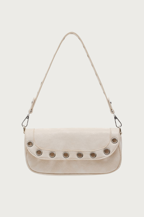 Edikted Grommet Faux Leather Bag White