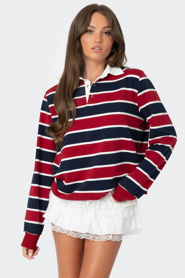 edikted Hanna Striped Collared Shirt mix