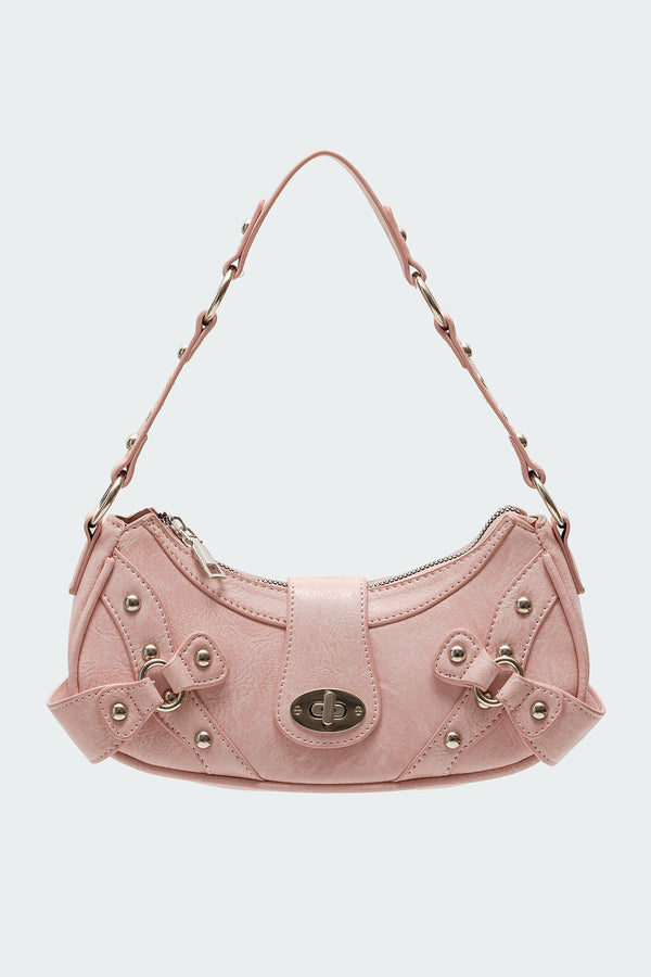 Edikted Hardware Faux Leather Bag Pink