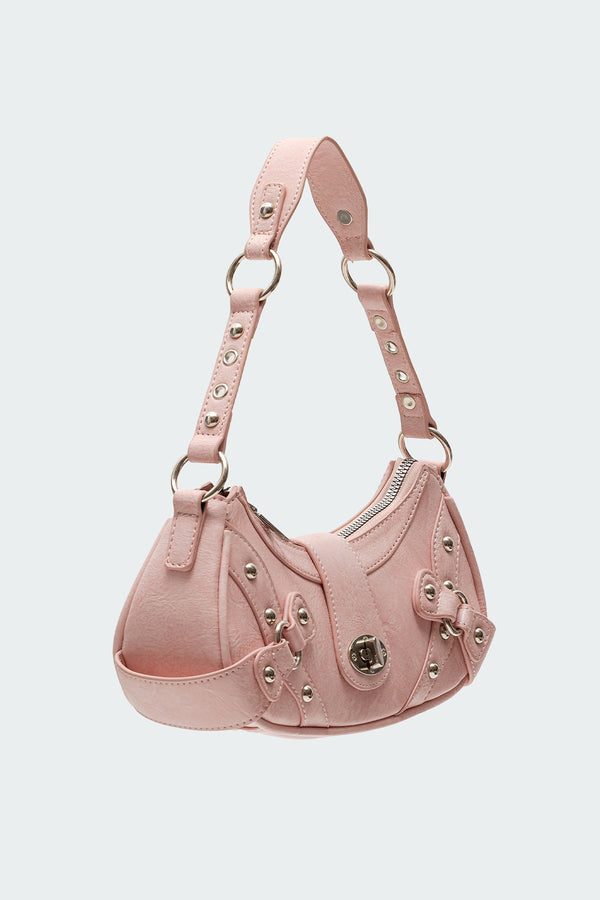 Edikted Hardware Faux Leather Bag Pink