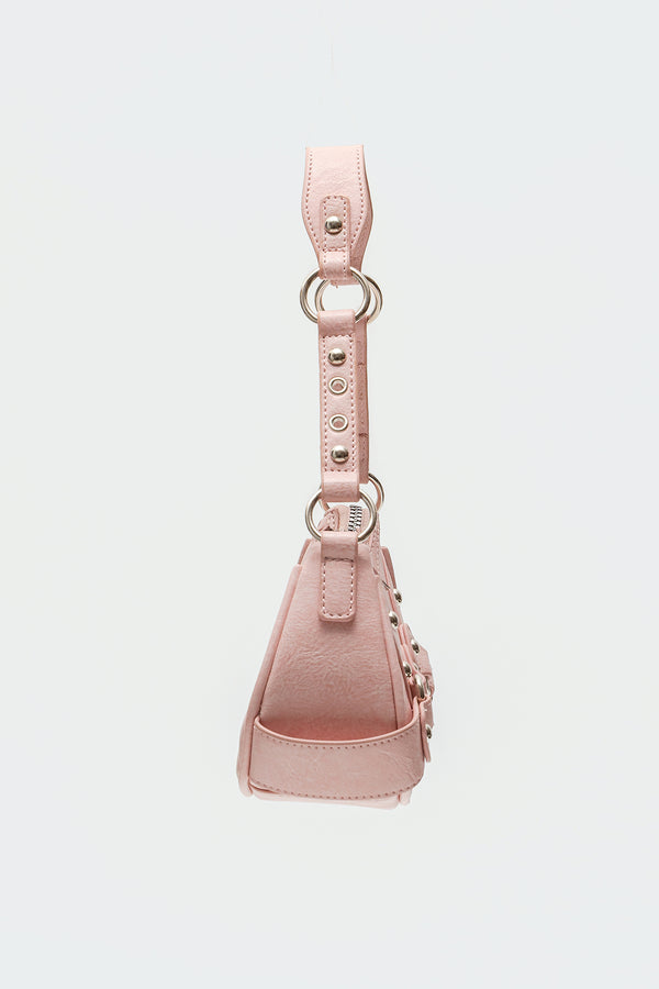 Edikted Hardware Faux Leather Bag Pink