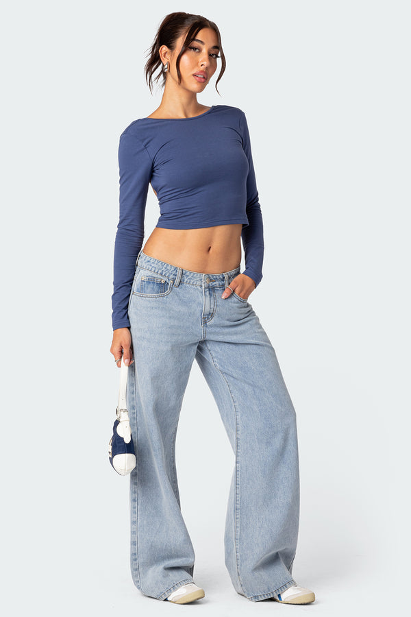 Edikted Haven Open Back Top Blue