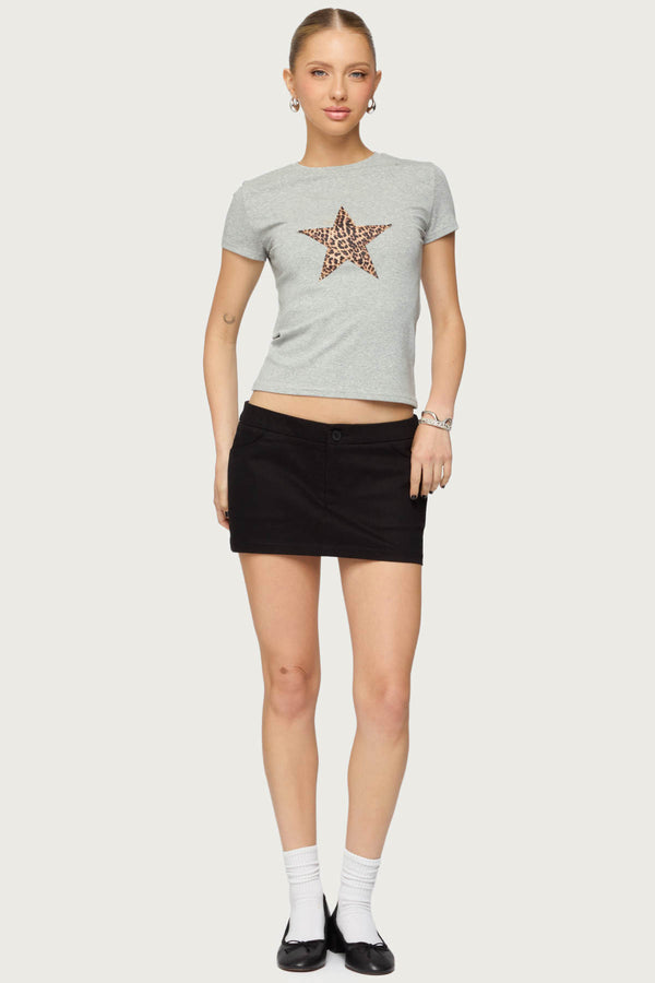 Edikted Hayes Twill Mini Skort Black