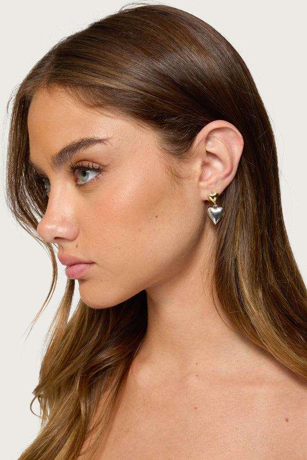 Edikted Heart Charm Earrings Mix