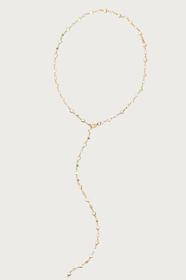 Edikted Heart & Diamond Cascading Necklace Gold