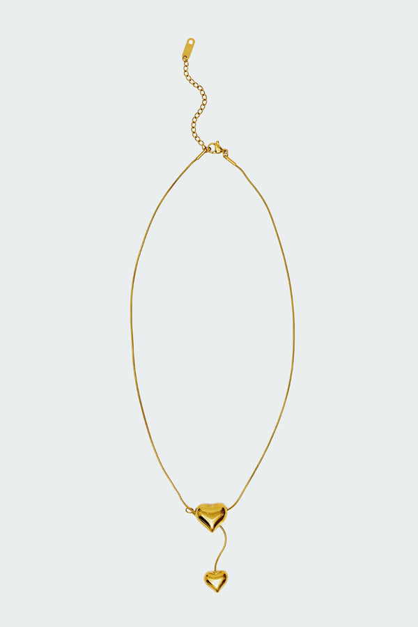 Edikted Heart Duo Necklace Gold