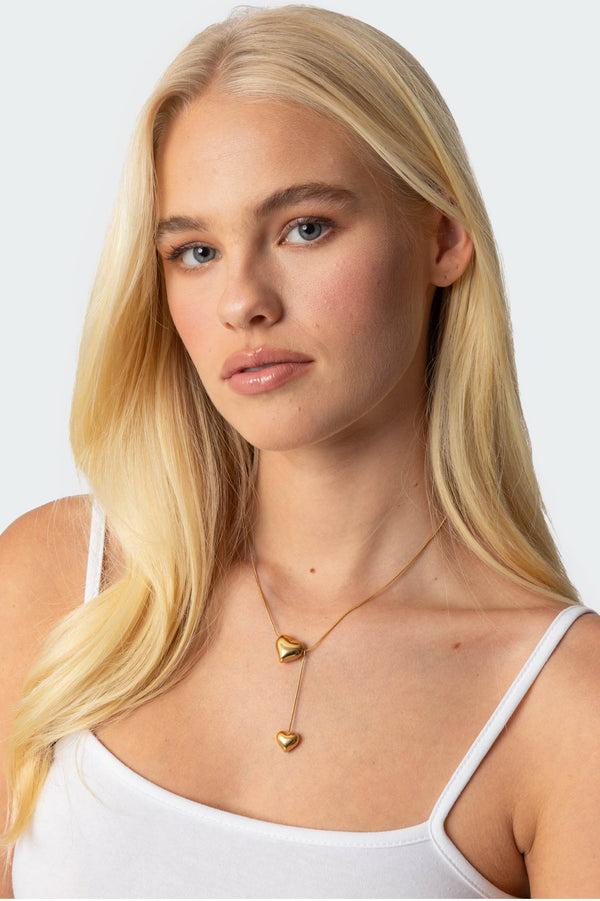 edikted Heart Duo Necklace gold