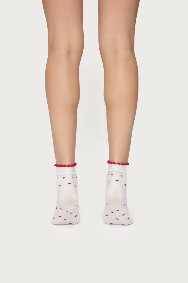 Edikted Heart Socks White