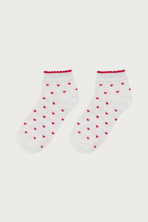 Edikted Heart Socks White