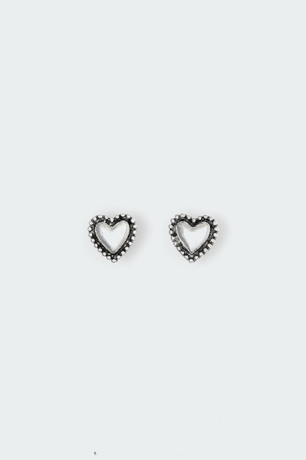 edikted Heart You Stud Earrings silver