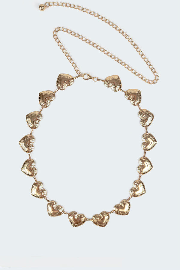 Edikted Heartless Pendant Belt Gold