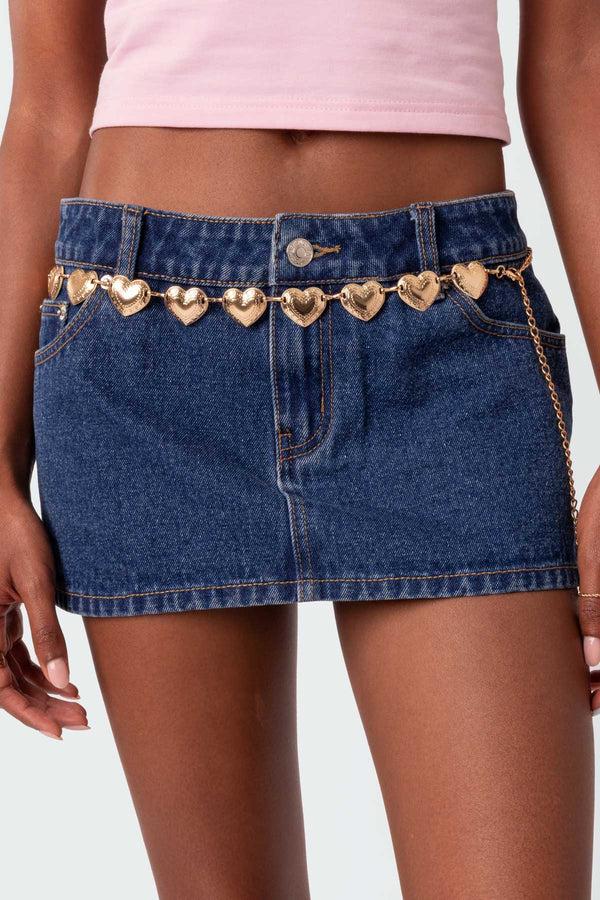 edikted Heartless Pendant Belt gold