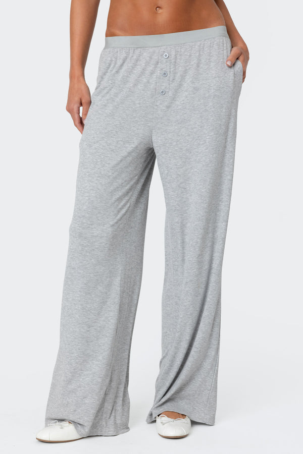 Edikted Heather Lounge Pants Gray Melange