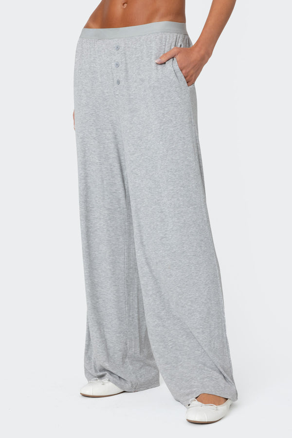 Edikted Heather Lounge Pants Gray Melange