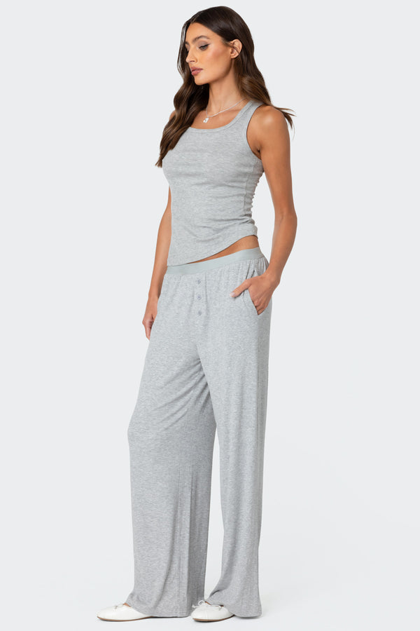 Edikted Heather Lounge Pants Gray Melange