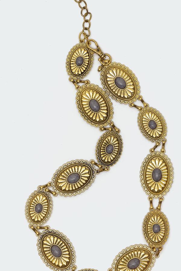 Edikted Hippey Stone Chain Belt Gold