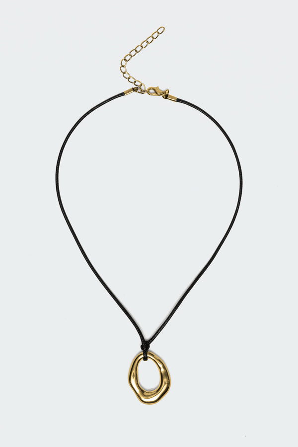 Edikted Hoop Cord Necklace Gold