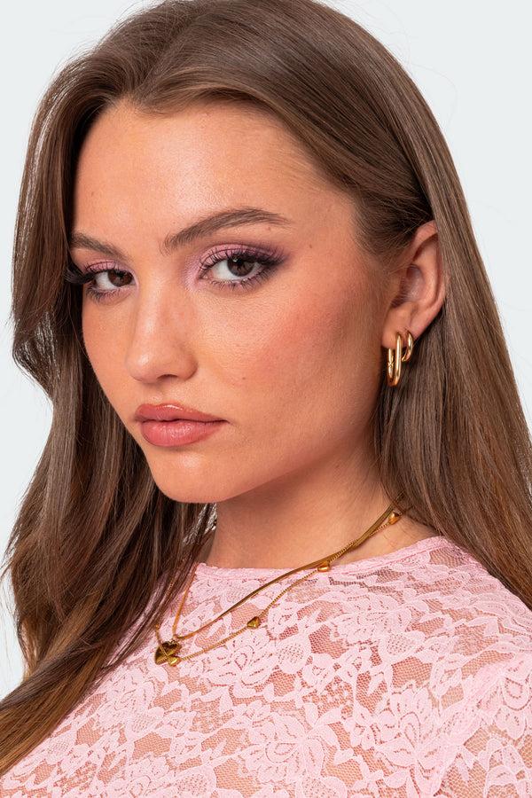 edikted Hoop Earring Pack gold