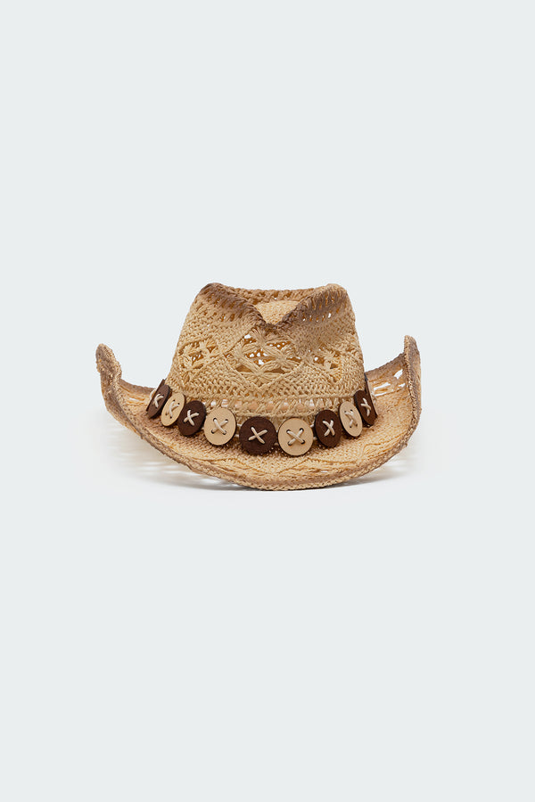 Edikted Howdy Straw Cowboy Hat Brown