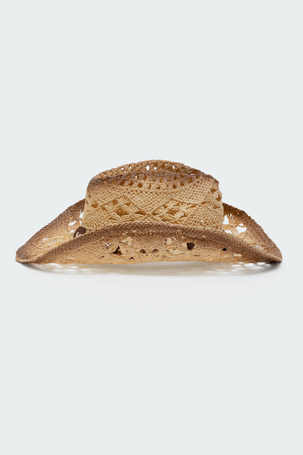 Edikted Howdy Straw Cowboy Hat Brown