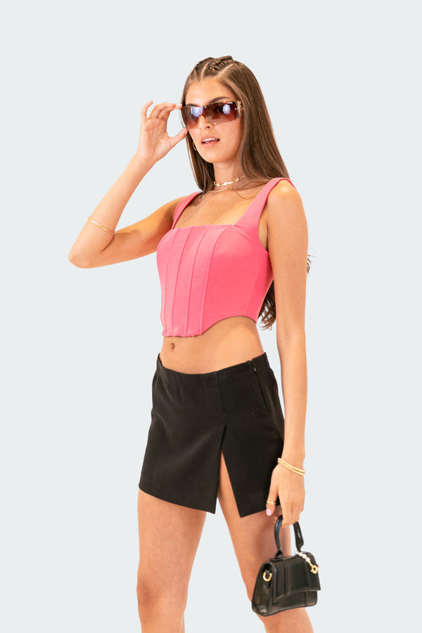 Edikted Isla Corset Top Pink