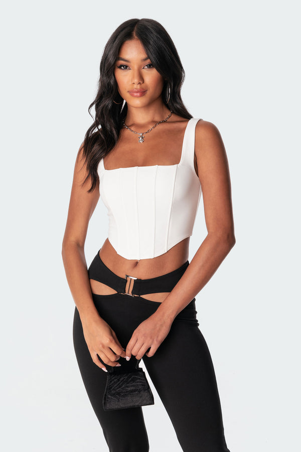 Edikted Isla Corset Top White