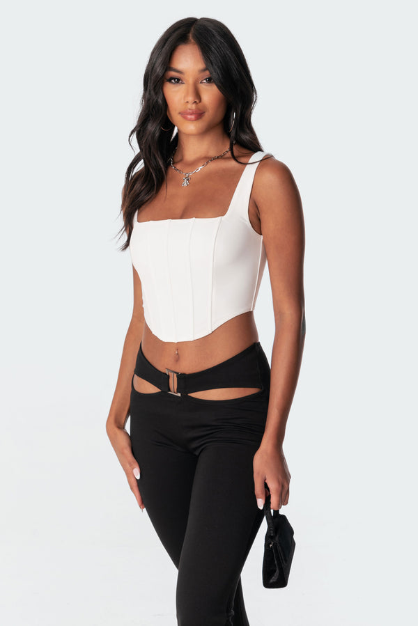 Edikted Isla Corset Top White