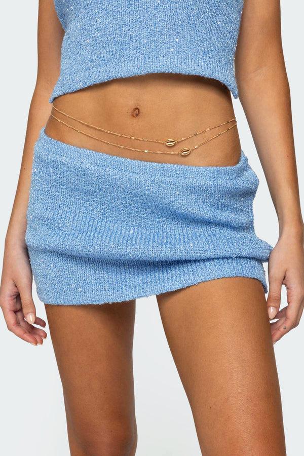 edikted Island Style Belly Chain gold