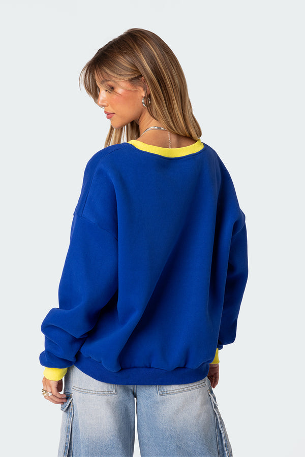 Edikted Italy Oversized Sweatshirt Blue