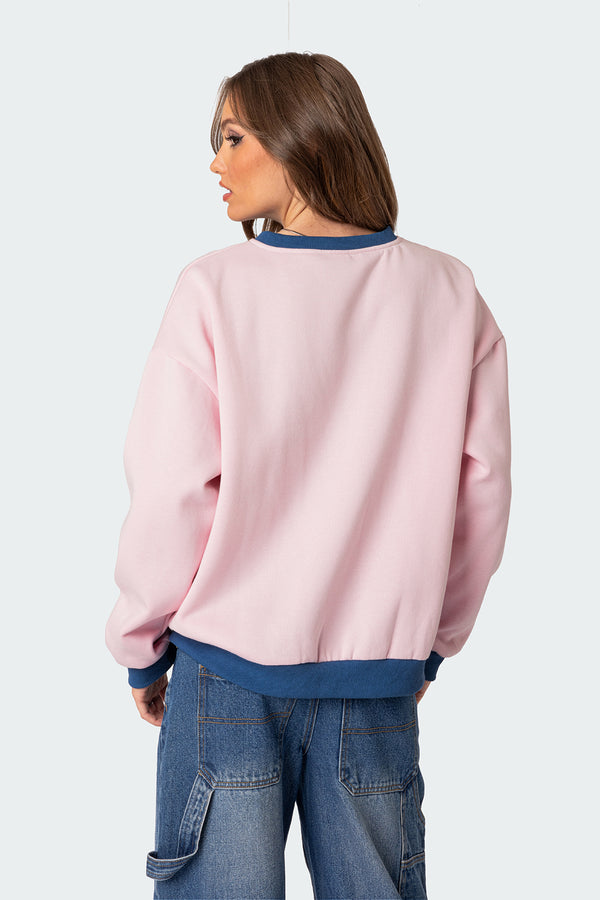 Edikted Italy Oversized Sweatshirt Light Pink