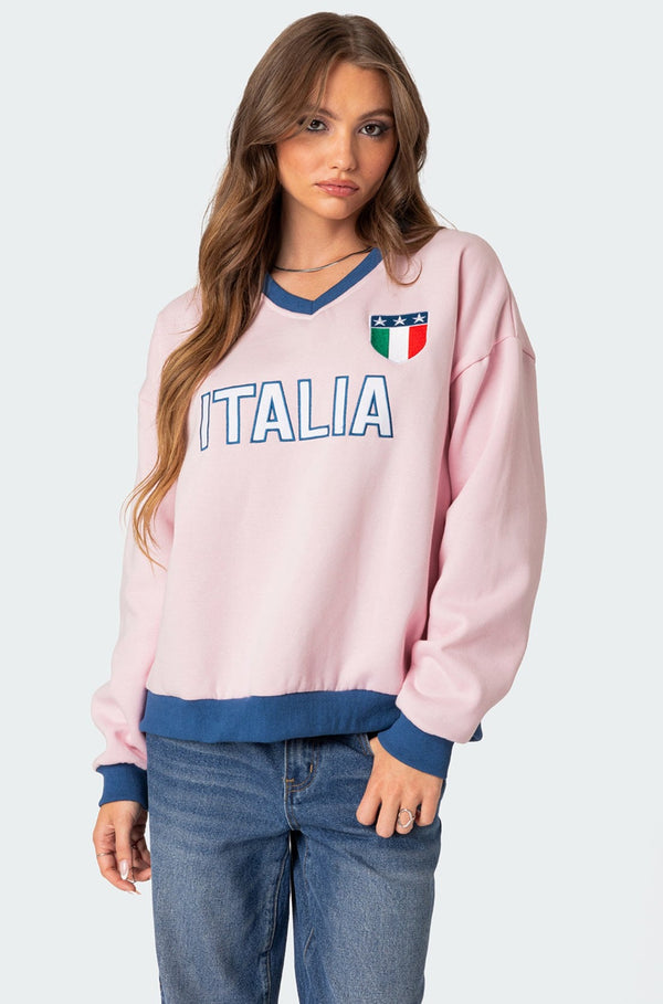 edikted Italy Oversized Sweatshirt light pink