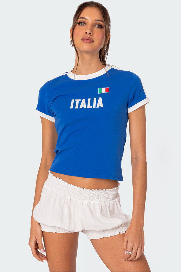 edikted Italy T Shirt blue