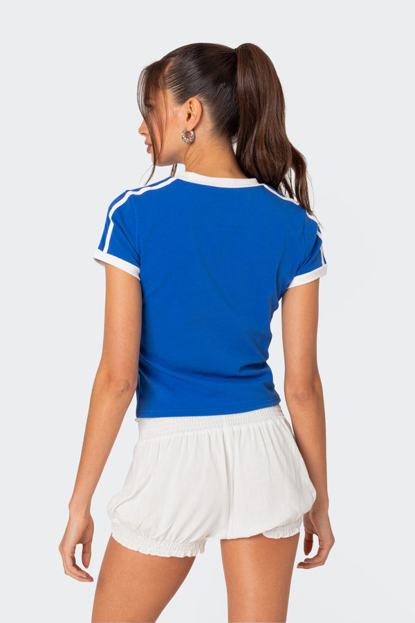 Edikted Italy T Shirt Blue
