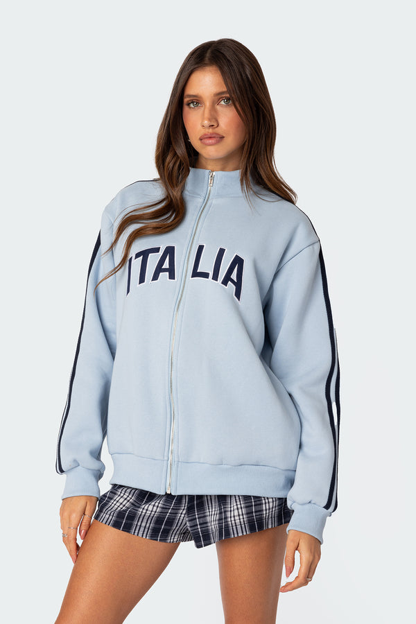 Edikted Italy Track Jacket Light Blue