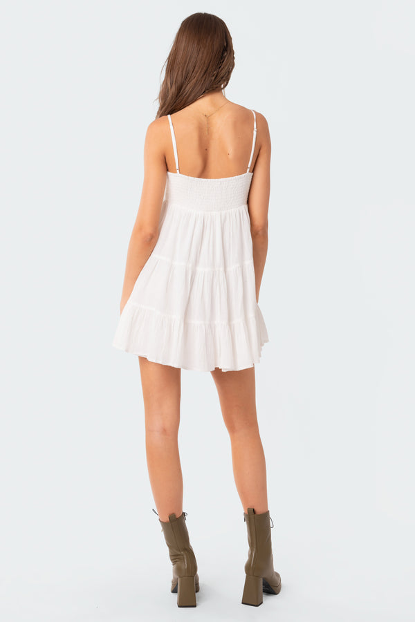 Edikted Ivory Oversized Mini Dress White