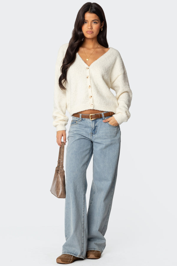 Edikted Jade Knitted Cardigan Cream